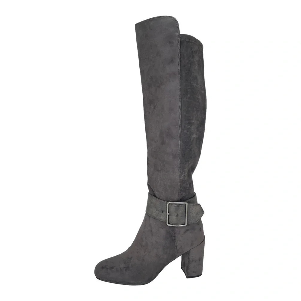 White Mountain Katrina Grey Microsuede Fabric Knee High Womens Boots Size 10M - Picture 2 of 10